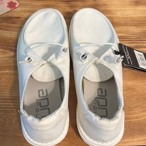 Size 8. Hey Dude Wendy. Chambray White. NWT.